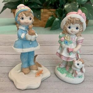 JoAnne Wanat Sweet Dreams Figurines Meredith Leigh & Victoria Martha Vintage 80s